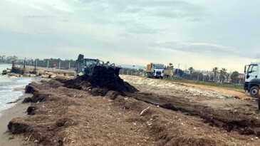 Millet Bahçesi sahiline vuran atıklar toplandı